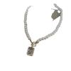 Pingente Zircônia Ultra-Flash Fivela Ote Colar de Pérolas Artificiais Feminino Elegante Super Imortal Versátil Ins Alto Nível Delicado Corrente de Clavícula