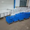 Carrinho de tanque de água de plástico para tendão de boi Carrinho de pano Carrinho de pano de proteção Carrinho de pano para fábrica de tingimento de têxteis e vestuário Oficina de lavagem Estrutura de caixa de rotação Puxar mercadorias