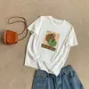 Camiseta de Algodón con Estampado de Calabaza y Copo de Nieve a la Moda para Reducir la Edad para Mujer, Top Fresco de Verano Holgado Casual con Cuello Redondo Adelgazante para Mujer