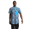 Camisa de algodón de manga corta para hombre con estampado de cera africana Ankara teñida con cera suministro mayorista de comercio electrónico transfronterizo