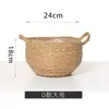 Maceta Tejida de Paja Nórdica Cesta de Flores Mimbre Tejido de Ratán Portátil Tejido Creativo Maceta para Potos Arreglo Floral Planta Verde Maceta Pastoral Decoración del Hogar