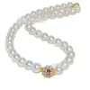 Collar de Cristal de Copo de Nieve Rosa y Morado Perla Blanca Australiana del Mar del Sur Dorado Redondo Luz Fuerte Collar con Hebilla Magnética Simple y Conveniente Cadena Madre Venta al por Mayor