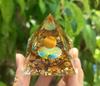 Nueva pirámide amazónica de grava de cristal, resina con pegamento, adornos hechos a mano para el hogar y el escritorio M212