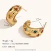 Venta caliente transfronteriza europea y americana moda simple lujo ligero acero inoxidable chapado color 18K circón estrella luna aretes joyería