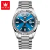 Oris Olevs Relógio de Pulso de Alta Qualidade Moda Masculina Luminoso À Prova D'água Negócios Pulseira de Aço Relógio Masculino