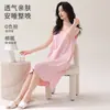 Pijama de Verano Nuevo para Mujer de Algodón Modal con Almohadillas en el Pecho, Fresco Talla Grande, Mangas Cortas Acampanadas, Camisón Sexy, Ropa para el Hogar