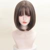 Seleção Hongxiu-Peruca Artificial Bobo Head Feminina Clavícula Franja Cômica Comprimento Ombro Cabelo Curto Rosto Modificado Cobertura Completa