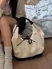 2026 Bolso de Lona Patchwork Retro Nicho Coreano Bolso de Hombro para Mujer Gran Capacidad Bolso de Viaje Bolso de Axila