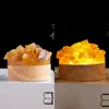 Luz de noche de cristal natural transfronteriza, racimo de dientes de amatista, creativa, interfaz USB, adornos de luz de noche de ambiente para mesita de noche