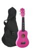 Ukelele de madera de 21 pulgadas con mochila de tela Oxford negra, instrumento musical, guitarra pequeña, regalo para niños