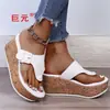 Juyuan En Stock Verano 2026 Nuevos Zapatos para Mujer, Talla Grande, Comercio Exterior, Estación Independiente de Wish, Chanclas con Cuña para Mujer, Suela Ligera
