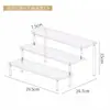Expositor de Rack de Armazenamento de Blind Box Acrílico Transparente Escalonado Prateleira para Enfeites Pequenos Feitos à Mão Armário de Exposição de Perfumes
