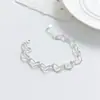 Pulseira Anel Coração Vazado de Prata S925 Nalan, Exquisite e Simples, Joias de Design Nicho Estilo Ins S8778
