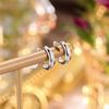 S925 Sterling Silver Wide Face e Plain Ring Brincos Feminino Europeu e Americano Comércio Exterior Transfronteiriço Luz Luxo Ins 18K Gold Plating Ear Pole Brinco