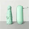 Paraguas de cápsula de bolsillo 50% de descuento sombrilla compacta portátil mini sombrilla para el sol para mujeres, protección UV, logo personalizable