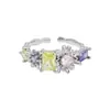 Anillo de Joyería Original Xiao Zou Crisantemo Diamante de Gama Alta Ligero de Lujo Temperamento Dulce Apertura Ajustable Dopamina para Mujer