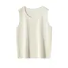 2025 Primavera Temprana Nueva Lana Sin Mangas Tejida Camisola Chaqueta Interior para Mujer 36 Delgada Amigable con la Piel Camiseta Base