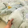 Conjunto de três peças 100% algodão para dormitório estudantil A, edredom de algodão, roupa de cama de algodão puro, conjunto de seis peças para cama de solteiro em quarto