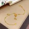 Tienda de Oro Mismo Estilo Arena Dorada Borla Carácter de Fortuna Calabaza Tobillera Hueca Fortuna Continua Tobillera de Cuentas Accesorio de Pie de Alta Gama