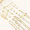 Cadena de Colección Transfronteriza Europea y Americana Cadena de Clip Geométrica Cadena de Cuentas Collar de Flores Acero Inoxidable Chapado en Oro de 18K Colgante de Lujo Ligero Francés