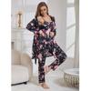 Especialmente Diseñado para Ventas Transfronterizas, Pijamas de Casa para Mujer, Camisones de Estilo Europeo y Americano, Pantalones Largos, Camisón Camisola, Conjunto de Pijama de Tres Piezas