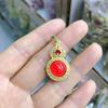 Colgante de calcedonia con incrustaciones de ágata roja natural, cadena de clavícula de cloisonné para mujer, collar ligero de lujo, calcedonia azul marino, transmisión en vivo.