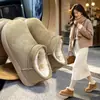 Botas de Nieve Little Potato para Mujer 2026 Invierno Nuevas Antideslizantes Suela Plana Con Felpa Calientes Caña Alta Botines Cortos Pan Birken Zapatos de Algodón