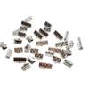 En stock Suministro de hebilla de chaleco de acero inoxidable con textura de grano cruzado con hebilla de clip, accesorios de bricolaje, clip fijo de cuerda