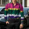 Camisa de manga larga con estampado digital para hombre, estilo corazón europeo y americano, moderna y única, ropa para hombre con un toque de lujo ligero y alta gama