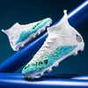 Dropshipping Amazon transfronteiriço de novos tênis de futebol masculinos, de cano alto, com travas longas e travas curtas, para tênis esportivos de treinamento para adolescentes e meninos
