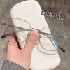 Armação de Óculos Retangular Poligonal Retro de Metal Literário da Moda Danyang Atacado Artefato de Maquiagem Para Mulheres Podem Ser Equipadas com Óculos de Grau