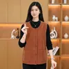 Nuevo Chaleco de Pana Otoño 2026 para Mujer Cuello Redondo Botones Retro Artístico Chaleco Prendas de Abrigo Versátil Chaqueta sin Mangas