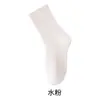 Calcetines de mujer con borde de volantes, calcetines cortos de algodón de color liso finos para primavera y verano, resistentes al olor, absorbentes de sudor, calcetines sin costuras hasta la mitad de la pantorrilla, venta al por mayor desde Zhuji