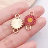 Accesorios para joyería DIY de aleación: Colgantes de flor de goteo de aceite, girasol y margarita para pendientes, collares y llaveros, un superventas transfronterizo