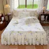 Juego de Tres Piezas Sábana Bajera Ajustable de Una Pieza de Algodón Puro Universal para Todas las Estaciones Faldón de Cama Dos en Uno Estilo Coreano Hipoalergénico Algodón Puro Completamente Cerrado Antideslizante Cubierta de Cama