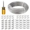 Cable de Acero Inoxidable Recubierto de Nylon de 2 mm para Valla de Jardín Exterior, Abrazadera de Tornillo de Suspensión, Kit de Carga