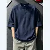 Camiseta de verano para hombre color albaricoque, Tencel tipo lino, cuello en V, manga corta, delgada, transpirable, estilo "old money", tacto similar al lino, secado rápido, hombro normal, manga corta