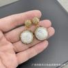 Aretes de Perla Barroca Natural Hechos a Mano con Incrustaciones de Artesanía de Diamantes Checos Exquisitos Moda Joyería Personalizada Anillo