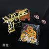 Modelo de pistola de goma de Dragón Dorado de cinco garras comiendo pollo, pistola de goma de disparo continuo totalmente metálica, aleación, pistola de juguete para niños