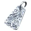 Plata de Ley S925 Etiqueta de Palabras Auspiciosas de Doble Cara Estilo Nacional Palabra de Bendición Colgante de Salud y Buena Suerte Accesorios para Pulsera de Cuerda Trenzada DIY