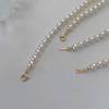 Collar de Perlas Redondas de Alto Brillo, Versátil, Simple y Elegante, Estilo Vintage Ins, Apilable, Bañado en Oro de 14K