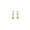 Aretes de Zircón Jade Hetian Antiguos Cheongsam Vintage Elegantes Aretes de Jade de Cuentas Redondas Aretes Hanfu para Mujer Aretes Cortos