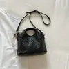 Bolsa Cubo Tejida a Mano con Patrón Nuevo Estilo Verano Shuai Mijia, Bolso Cruzado de Nicho Estilo Francés para Mujer