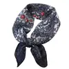 Bufanda Cuadrada Estampada Nueva de 70 cm para Adultos Mayores y Personas Mayores Bufanda Decorativa Diaria para el Cuello Bufanda Cuadrada de Algodón Cómoda para Mujer