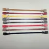 Asa de mano de cuero PU a rayas de doble capa, accesorios para equipaje, bolsos de mano, accesorios de hebilla metálica de mano