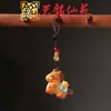 Llavero de Madera Pintada de Caballo del Zodiaco con Colgante de Borla, Colgante de Caballo del Año de Palo de Rosa, Cadena para Teléfono de Caballo de Sándalo Yiming Xianyuan
