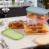 Caja de Almuerzo Sellada Rectangular de Silicona para Crispy, Caja de Almacenamiento de Frutas y Verduras para Oficinistas, Transfronteriza