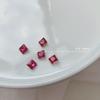 Joyería de uñas de diamante de forma especial de fondo puntiagudo rojo rosa de alta calidad amor gordo cuadrado ángulo recto largo Super Flash accesorios para uñas diamante al por mayor