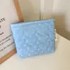 Nova Bolsa Simples Acolchoada de Bolinhas para Batom de Mão Bolsa de Cosméticos Bolsa Pequena de Armazenamento Porta-Moedas Mini Bolsa de Mão Portátil