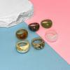 Tamaño de Anillo Resina Abierto y Cerrado Pedrería Corazón Animal Dibujos Animados Fruta Diamante Joyería Transfronteriza Forma de Corazón Lindo